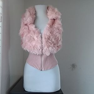 Love Tree sleeveless Faux Fur Zippered Vest